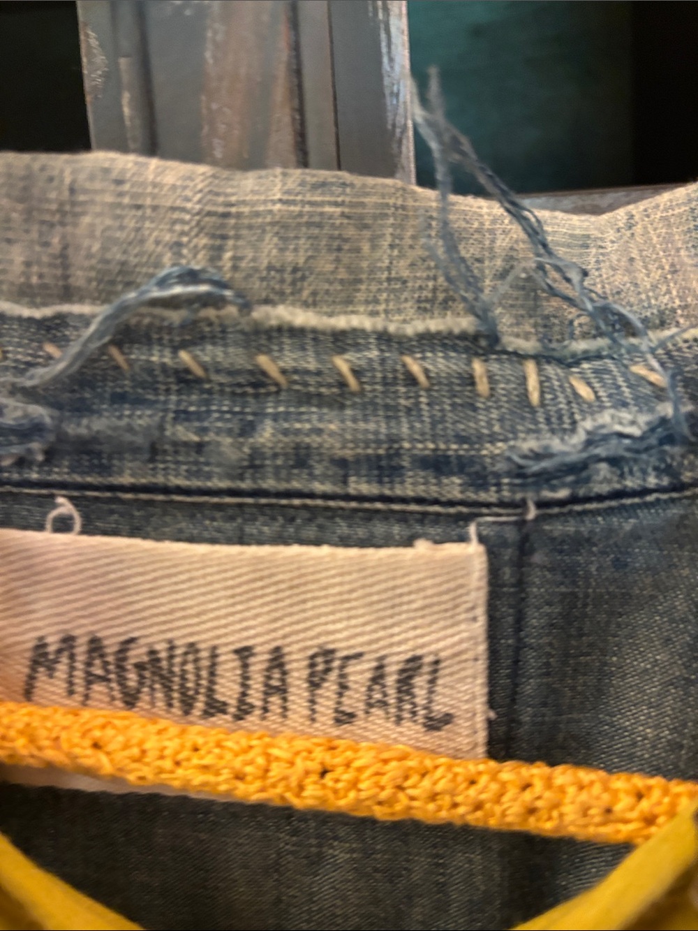 Magnolia Pearl RARE Distressed Light Blue Denim Jacket - Picture 6 of 6